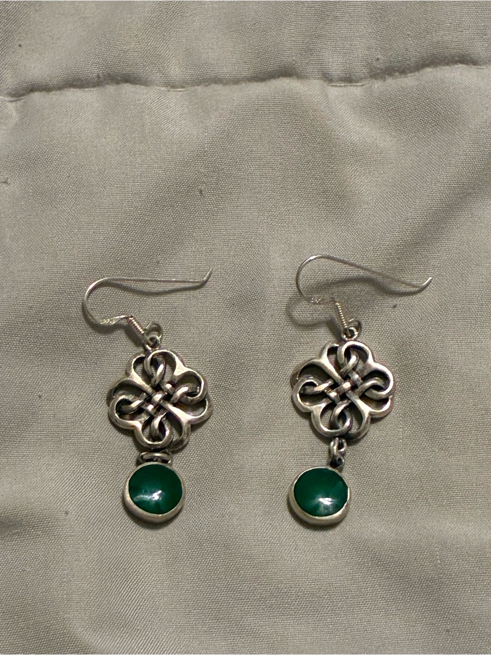 Sterling Silver Knot Drop Earrings